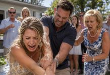 At our backyard barbecue, everyone laughed while I sweated over the grill, serving guests like a maid. “Do your duty as a wife,” my mother-in-law sneered. My husband tasted the meat and roared, “You call this edible?” Then he slammed my palm onto the hot grate. I screamed—but instead of begging, I overturned the table, smashed the grill, and smiled. They thought I had finally broken. They had no idea what I would destroy next.