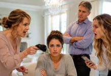 I thought my mother came to check on me after Grandma’s death. Instead, she threw a man’s glove on the table and hissed, “How long have you been hiding him in this house?” My sister lifted her phone, smiling like she was filming my funeral. I stayed quiet—because the man they accused me of hiding wasn’t my lover. He was the reason they were about to lose everything.
