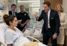 I thought Adrian Vale had come to the hospital to see his newborn children. Instead, he stormed into my room with lawyers, security, and murder in his eyes. “You forged my name,” he said coldly. I lifted my trembling hand toward the nursery glass, where three tiny babies slept under the name he tried to erase. “No, Adrian,” I whispered. “Your family forged my life.”