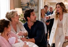 Five years after my husband died, I visited a colleague and was shocked to see my ‘late’ husband and mother-in-law taking care of a new mother. I instantly made his whole family crumble!”