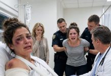 My sister twisted my arm until my wrist snapped, then left me screaming on the floor. At the hospital, my mother leaned close and whispered, “Tell them you fell down the stairs. She has her whole life ahead of her.” I almost obeyed—until the doctor studied the bruises around my wrist and quietly said, “This wasn’t an accident.” My mother went pale. I smiled through the pain, because the doctor had already called someone they never expected…