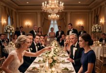 I walked into my stepsister’s wedding dinner expecting fake smiles, not public humiliation. In front of everyone, Vanessa laughed and said, “This is my stepsister — just a useless nurse.” The room joined her laughter… until the groom’s billionaire father suddenly stood up, staring at me in shock. “Wait… you’re the girl who saved my wife’s life.” Vanessa’s smile disappeared instantly, because the woman she mocked was hiding a secret that could destroy everything she stole from me.