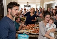 I came home early with my son’s first birthday cake—and found my sick baby burning with fever while my wife washed dishes for twenty laughing relatives. My mother raised her glass and declared, “I’m the one in charge of this house.” I quietly set the cake down and called the police. But when they opened the green folder hidden beneath her handbag, I realized the party was never about a birthday…