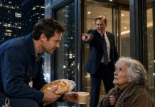 I spent my last twelve dollars buying bread for a freezing old woman outside the skyscraper I cleaned every night. My boss saw us and laughed, “Throw that filthy beggar out, or you’re fired.” I chose to help her—and lost my job before sunrise. But when she entered the boardroom days later and said, “You just fired the only honest man in my company,” every executive turned pale…