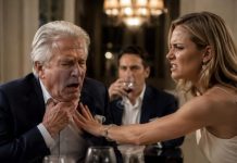 I was choking at my own dining table while my daughter Harper calmly sipped her wine. When I reached for water, she slapped my trembling hand away and whispered, “Just die, Dad. I want the vineyard.” She thought Parkinson’s had made me helpless—but the moment I stopped shaking, the mansion announced that she had just lost my name, my inheritance, and every legal right she believed was hers.
