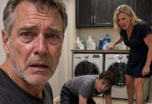 I married her to care for my son, never imagining she would turn his innocence into a prison. One afternoon, I came home early and found my twenty-two-year-old boy on his knees, scrubbing the floor while laundry piled around him. “Move faster, you useless burden!” my wife hissed. He looked up at me, trembling. “Dad… please don’t open the locked room.” My blood ran cold—because something inside had just started knocking.