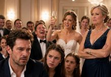 At my younger sister’s wedding, she raised her glass and smirked. “My brother threw away a wealthy life for a poor woman—and now she’s gone, leaving him a pathetic single dad.” The guests laughed. Then my mother added, “He never listens. He ruined his own life.” I stayed silent—until my eldest daughter grabbed the microphone. “That’s not why Mom disappeared,” she said. Then she revealed who had forced her to leave…