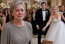 El día de la boda de mi hijo llegué con mi vestido más humilde y una vieja caja entre las manos. Las risas comenzaron de inmediato. Mi nuera me la arrancó y gritó: «¡Esta basura no arruinará mi boda!». La lanzó al suelo… y la madera se hizo pedazos. Cuando el sobre sellado, la llave dorada y la fotografía cayeron ante todos, el novio palideció. Yo sonreí y dije: «Ahora sabrán quién pagó realmente esta boda».