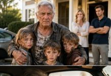 When my daughter shut the door on three burned, shaking children, something inside me went silent. Not broken—silent. My son stood beside his luxury car and said, “Dad, take them somewhere appropriate. We have investors here.” I smiled, wiped ash from Lily’s cheek, and answered, “You’re right. I’ll take them somewhere safe.” Then I made a call that turned their mansions, money, and lies into evidence.