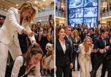 “I was only doing my job.” When I politely told a wealthy customer, “Ma’am, pets aren’t allowed inside the mall. Could you please leave your dog at the pet area by the entrance?” she slapped me so hard I hit the floor. Then she grabbed my hair, shoved my face down, and hissed, “Apologize to my dog. Now!” My tears fell onto the polished tiles… until someone walked through the crowd and calmly said, “Take your hands off my employee.” In that instant, everything changed.