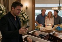 “My wife and children are dead,” I whispered, barely able to breathe. My father paused, then said coldly, “Today is your brother’s birthday. We can’t come.” At the funeral, I stood alone beside three coffins, realizing my family had chosen cake over grief. I disappeared without explanation. Six months later, my face appeared on every major news channel—and when my mother read the headline, she screamed, “What have you done?” But the truth was even worse…