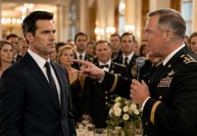 At my father’s retirement party, I expected one last family photo—not public humiliation. He raised the mic and smiled. “I’m proud of all my talented children… except that low-ranked soldier.” Every head turned toward me. “Leave before you embarrass me,” he added. I stood up, swallowing the insult—until his commanding officer blocked my path. His face went pale. “Wait… are you Major General Chandler?” The mic slipped from my father’s hand… and that was only the beginning.