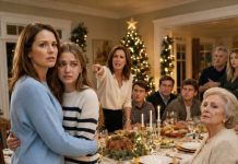 That Christmas dinner was supposed to be peaceful—until my sister pointed at the door and hissed, “Take your daughter and leave. Don’t ever come back.” My mother didn’t even blink. “Christmas is better without you.” I felt my daughter’s hand trembling in mine, but I didn’t cry. I just smiled, opened my phone, and said, “Then you won’t mind me canceling the one thing keeping this family alive.” Ten minutes later, they were on their knees…