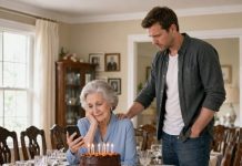 On Grandma’s 79th birthday, I watched her force a smile beside an untouched cake while my parents posted ski photos from Aspen. The next morning, two strangers appeared at her door. “Are you Daniel?” one asked, handing me a sealed folder. Grandma’s signature was on the front. I opened it—and froze. “They can’t know yet,” she whispered behind me. But the final page revealed a secret that could destroy our entire family.