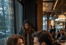 I thought the homeless girl wanted money, but when she slipped that note into my hand, my blood froze. “Don’t drink the coffee,” it said. Across the café, my husband smiled like nothing was wrong. I pushed the cup away and whispered, “What did you put in it?” His face changed instantly. Then he grabbed my wrist, leaned close, and said, “You weren’t supposed to find out tonight.”