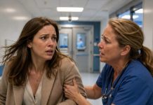I was seconds from bursting into the operating room when the nurse grabbed me and whispered, “Please, don’t go in. Your husband isn’t the victim tonight.” My knees nearly gave out. “Then who is?” I asked. She pushed me behind a storage door. Twenty minutes later, I watched my husband walk out perfectly unharmed, holding another woman’s hand. Then he looked straight at my hiding place and said, “She’s here.”