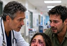 I carried my little sister into the emergency room with blood soaking through my shirt. “She fell down the stairs,” I told the doctor, my voice cracking. He examined the bruises on her wrists, then froze. “This wasn’t an accident,” he said, stepping back. “Call the police. Now.” My sister grabbed my hand and whispered, “Please… don’t let him find out I told you.”