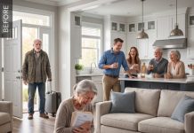 “I ARRIVED HOME FROM MY TRIP WITHOUT TELLING ANYONE. I FOUND MY WIFE IN THE LIVING ROOM, CRYING ALL ALONE. BUT MY SON WAS IN THE KITCHEN, LAUGHING LOUDLY WITH HIS IN-LAWS… HE DIDN’T EVEN CARE. SO I WALKED RIGHT IN AND… MADE HIM REGRET IT IMMEDIATELY. – TRUE STORY -“