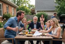 At the family BBQ, my son called me a stranger and demanded I sign away the company I had spent thirty years building. Everyone expected me to explode. Instead, I calmly said, “Your mother left you a final message.” His wife suddenly gripped his arm and whispered, “He’s bluffing.” I wasn’t. And when my dead wife’s voice filled the backyard, my son realized the woman he trusted had planned to rob us both.