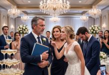 My son’s marriage began at two o’clock beneath crystal chandeliers. At six, he removed his ring and placed it beside a police evidence bag. Between those two moments, his bride demanded an expensive house, threatened to ban me from my future grandchildren, and called me a powerless old man. She did not know I owned the hotel, controlled the family trust, and had already sent proof of her fraud to detectives waiting outside.