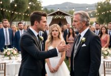 After slapping me at his own wedding, my son-in-law grabbed my daughter’s wrist and said, “She’s my wife now. The ranch comes with her.” I stayed calm because anger would only warn him. Instead, I walked outside and started a video call. When I returned, he laughed—until the woman on my screen displayed her federal badge and said, “Mr. Vaughn, do not leave the property.” That was when he tried to run.
