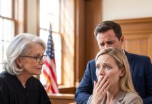 The hardest slap I ever received wasn’t the one that burned my face—it was watching my own son stand beside his wife as she screamed, “Filthy old woman! You’re the shame of this family!” I picked myself up without saying a word and walked into the courthouse. Ten minutes later, she stepped into the courtroom, saw me sitting in the judge’s chair, and suddenly forgot how to breathe. She had no idea her nightmare was just beginning.