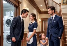 My three-year-old daughter grabbed the billionaire’s sleeve and whispered, “Miss Vanessa burns Mommy when you leave.” Seconds later, the laundry-room door crashed open, and his fiancée froze with a steaming iron inches from my skin. “She attacked me!” Vanessa screamed. I said nothing—because hidden inside my daughter’s stuffed rabbit was evidence of something far worse than torture… and Vanessa had no idea who I really was.