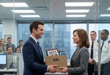 At 9:14 a.m., the CEO’s son-in-law handed me a cardboard box and smirked. “Nineteen years… gone. Security will escort you out.” I smiled, looked him straight in the eye, and replied, “Have a good morning.” He laughed because he thought he’d won. What he never asked—what would destroy everything he had built—was my maiden name: Clara Tennant.