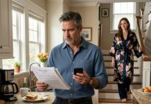 My wife texted me during breakfast: “I inherited everything. Get out of my house by Friday.” She was upstairs, already celebrating, thinking my silence meant defeat. I calmly opened the fireproof drawer, pulled out the deed, and saw my name still printed there. Then I called my attorney and said, “Let’s begin.” Forty-eight hours later, Lillian wasn’t ordering me out anymore—she was begging outside a courtroom.