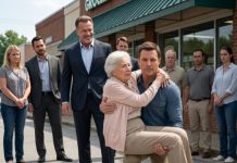 The man who slapped my 75-year-old mother laughed in front of the entire town. “Who’s going to stop me?” he shouted. Everyone stayed silent. He didn’t know the quiet man standing beside her was a U.S. Army Special Operations Commander. I didn’t threaten him. I didn’t raise my voice. I simply said, “You made one mistake… you chose the wrong family.” Seconds later, his empire began to collapse.