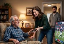 The moment my daughter-in-law stole the remote and whispered, “You’re nothing but a guest here,” everyone expected me to explode. I didn’t. I thanked her, walked upstairs, and smiled for the first time in months. Because hidden inside my bedroom was a signed agreement that could legally throw them out. They thought they had broken an old man. In reality, they had just signed the beginning of their own downfall.