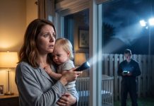 Last night, I heard footsteps outside my bedroom, and seconds later my one-year-old daughter screamed from her crib. I searched every room with a flashlight, but nothing was there. Then a security technician recovered one missing minute from my cameras, turned pale, and whispered, “Ma’am… take your daughter and leave. Right now.” When I looked at the screen myself, I realized someone had been watching my family long before that night.