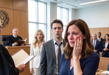 The day my husband’s mistress slapped me across the face in open court while I was eight months pregnant, she smirked and hissed, “You’re finished.” My husband actually smiled beside her. But neither of them noticed the judge quietly opening one forgotten file. Two words later, the courtroom fell silent—and my husband’s face turned ghost white.