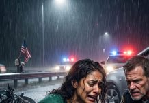 “I only stopped because no one else would.” As rain pounded the highway, I pulled a dying motorcycle racer from the wreckage while everyone drove past. He grabbed my trembling hand and whispered, “If I survive… I’ll find you again.” Six years later, a black luxury car stopped outside my tiny home—and the man who stepped out looked straight into my eyes. But why had he really come back?