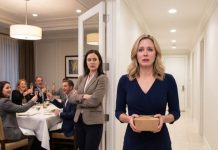 “Seats are reserved for real family,” my sister said, handing me a takeout box. I ate alone in the hallway while they toasted my nephew’s promotion. Then the $2,900 bill came—and the waiter walked straight to me. I smiled and said, “I don’t pay for strangers.”
