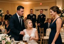 On my wedding day, my sister Lauren handed me a silver gift box and smiled like she had finally won. Before my fingers touched the ribbon, my husband Jack stepped in front of me and said, “Don’t touch it.” I whispered, “What’s wrong?” His eyes locked on my sister. “She brought a threat into our home.” Then every SEAL at our reception stood up… and Lauren’s smirk died.