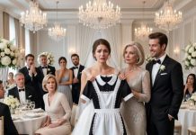 At my daughter’s wedding, her mother-in-law handed her a maid’s uniform in front of two hundred guests. My son-in-law laughed and said, “Perfect. She’ll need that at home.” When my daughter began to cry, I quietly stood and placed my own gift before her. “Now open mine,” I said. Inside was a silver key, an annulment petition—and proof that the groom had married her for twenty million dollars.