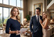 His mistress raised a champagne glass inside my home and said, “To new beginnings.” My husband laughed, believing the divorce had given him everything. I stood at the doorway and answered, “Enjoy tonight. Tomorrow may feel different.” By noon, the mansion had no furniture, no artwork, no curtains—and no illusion of wealth. Then the bank investigator revealed the fraudulent loan Adrian had hidden. As his mistress screamed his name, I delivered one final sentence…