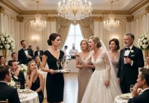 “You’re the maid,” my sister laughed before two hundred wedding guests. “You belong in the kitchen.” Mom smirked, Dad raised his glass, and the ballroom erupted with laughter. I quietly lowered the champagne tray without defending myself. Then the groom crossed the room, placed the microphone in my hand, and said, “Tell them the truth, Elena.” The instant I revealed who owned the entire estate, my sister’s smile disappeared—but that was only the beginning.