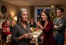 “My daughter-in-law screamed, ‘Don’t ever touch my things with your dirty hands again!’ when I accidentally picked up her coffee cup at Christmas dinner. Then my own son looked me in the eyes and said, ‘Apologize to her… or leave.’ I walked out without fighting back. They thought they had humiliated a helpless old woman. One week later, they discovered the person they rejected was the only one who owned everything they valued.