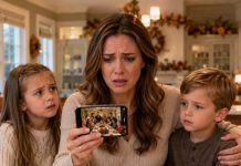 My mother smiled through the phone and said, “Thanksgiving will be small this year—just adults.” I agreed, even when my daughter asked why Grandma didn’t want her there. But that night, one photo in the family group chat showed every child at the table—except mine. My hands stopped shaking when I opened the folder Dad left me.