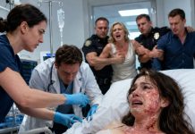 Paralyzed by a violent allergic reaction, I could only watch as my mother-in-law knelt over me and poured scalding tea across my chest. “Die quietly, trash,” she hissed. “My son needs your insurance money.” I forced myself to meet her eyes and smile. She didn’t know the policy had been canceled—or that the hidden cameras were streaming everything live. Minutes later, police smashed through the door, and she left my house screaming in handcuffs.