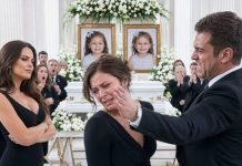 At the funeral of my twins, my husband came with his mistress, calling me a bad mother in front of their coffins… and when I asked him to be quiet, he hit me and whispered, “Say another word, and you’ll die with them.” But the truth behind my children’s deaths will destroy him forever.