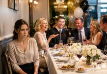 At my brother’s graduation dinner, there was no seat for me. Mom sneered, “You didn’t go to college—you don’t belong at this table.” I stayed quiet… until the $2,800 bill arrived and the waiter walked straight to me, saying, “Your family said you’re covering this.” I just smiled, got up, and said, “Not my family. Not my bill.” Then I walked out.