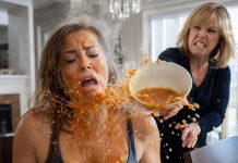My mother threw a bowl of scalding hot soup in my face because I dared to refuse her stepdaughter. “Give her all your things—or get out!” she yelled. So I quietly left. When they got home, the house was empty and… and a man in a suit was waiting.