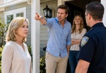 My son pointed at the police cruiser and smirked. “Mom, this is my house now. Leave before they drag you out.” I said nothing as the officer opened the property file Daniel had proudly handed him. Then his expression changed. He looked at my son, then back at me. “Ma’am… are you Eleanor Whitmore?” When I said yes, he slowly turned the deed around—and Daniel stopped breathing.