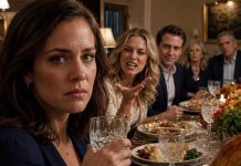 “LOOKS LIKE SOMETHING SCRAPED OFF A CAFETERIA TRAY” MY SISTER-IN-LAW SPAT, GRIMACING AT THE DINNER TABLE. “EVEN MY KIDS COULD DO BETTER!”. THE ROOM WENT SILENT. I TOOK A SIP OF WATER AND SAID QUIETLY… “I DIDN’T COOK TONIGHT”