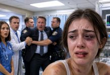 The second my father coldly said, “We’ll take her home,” the ER doctor studied my scans, fell silent, and made a phone call that brought police and Child Protective Services rushing to my room. Within minutes, the secret my family had buried for years came crashing down—and the man who always believed he could silence everyone finally looked terrified.