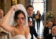 I walked down the aisle with a black eye while my fiancé smiled for the cameras. He had warned me, “Say one word and your family loses everything.” At the altar, the priest asked whether anyone objected. I lifted my veil and answered, “I do.” Then the cathedral doors opened, and the detective holding my medical report stepped inside.