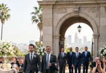 Dressed in a simple suit at my son’s multi-million-dollar wedding reception, the bride cornered me with a look of pure disgust: “You don’t belong here. Leave now before you embarrass him.” I smiled calmly. “Alright. But I won’t be leaving alone.” As I turned toward the exit, my son ripped off his boutonnière, threw his glass to the floor, and followed me out the door. Her face went pale as she realized she just kicked out her meal ticket.